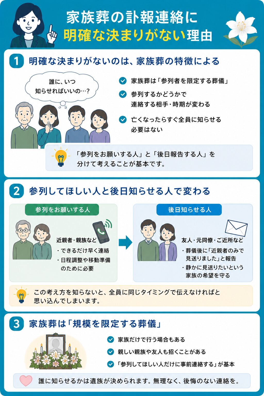 家族葬の訃報連絡に明確な決まりがない理由